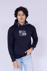 Rock Radio Typography Navy hoodie